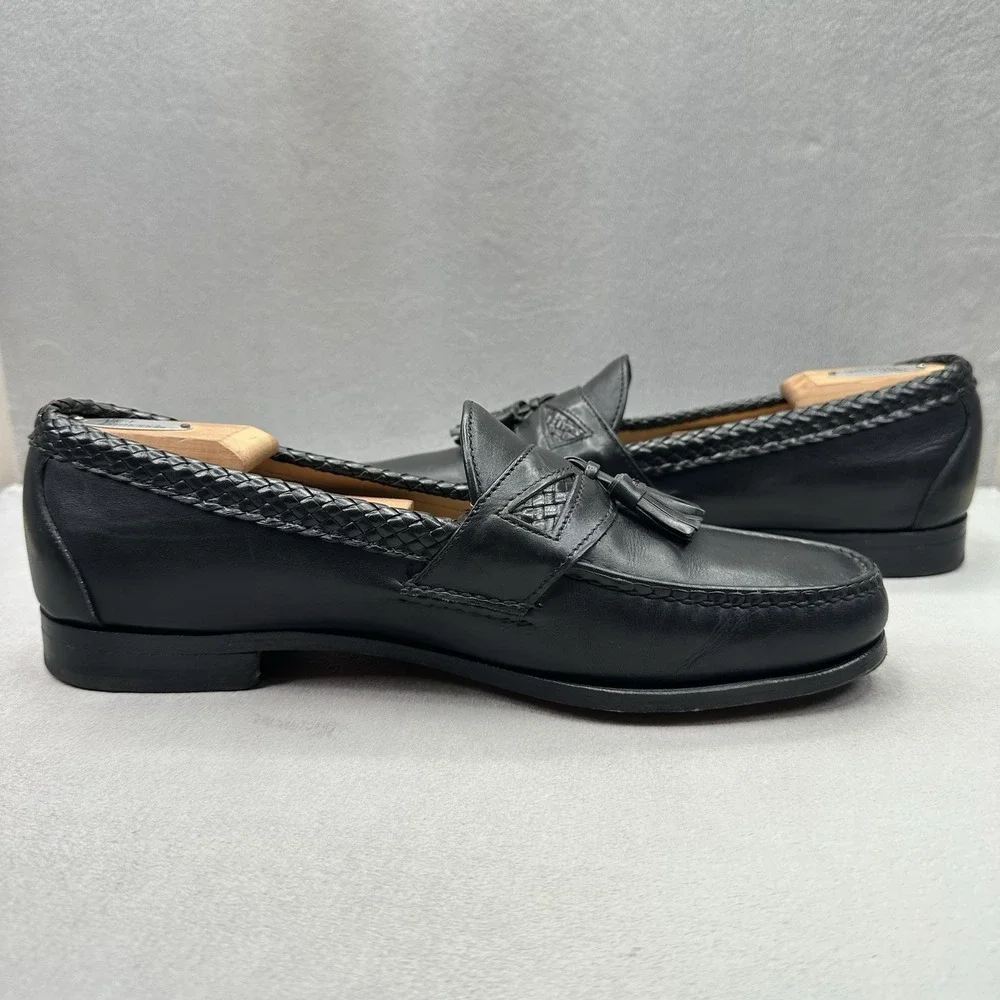 Allen Edmonds Maxfield Mens Size 11 (D) Tassel Loafer Black Leather Braided USA